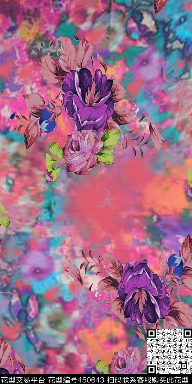 田园花卉数码印花华亿平台下载（图片编号: 450643） - 瓦栏（Walan）
