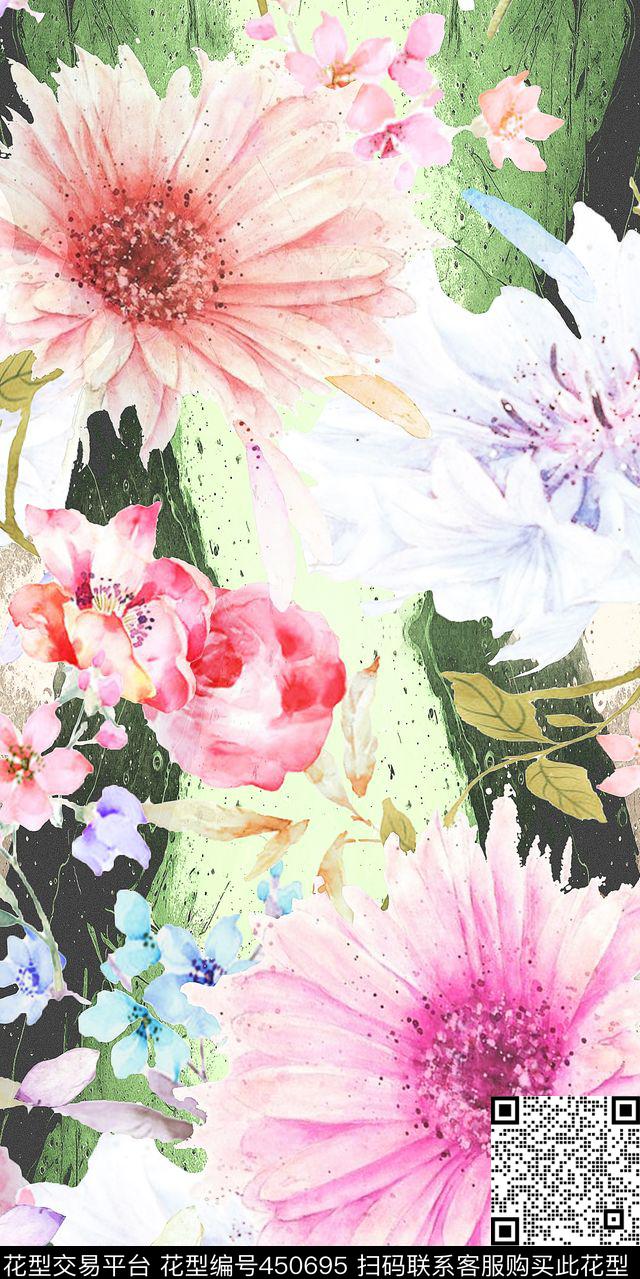 花卉清新田园数码印花华亿平台下载（图片编号: 450695） - 瓦栏（Walan）