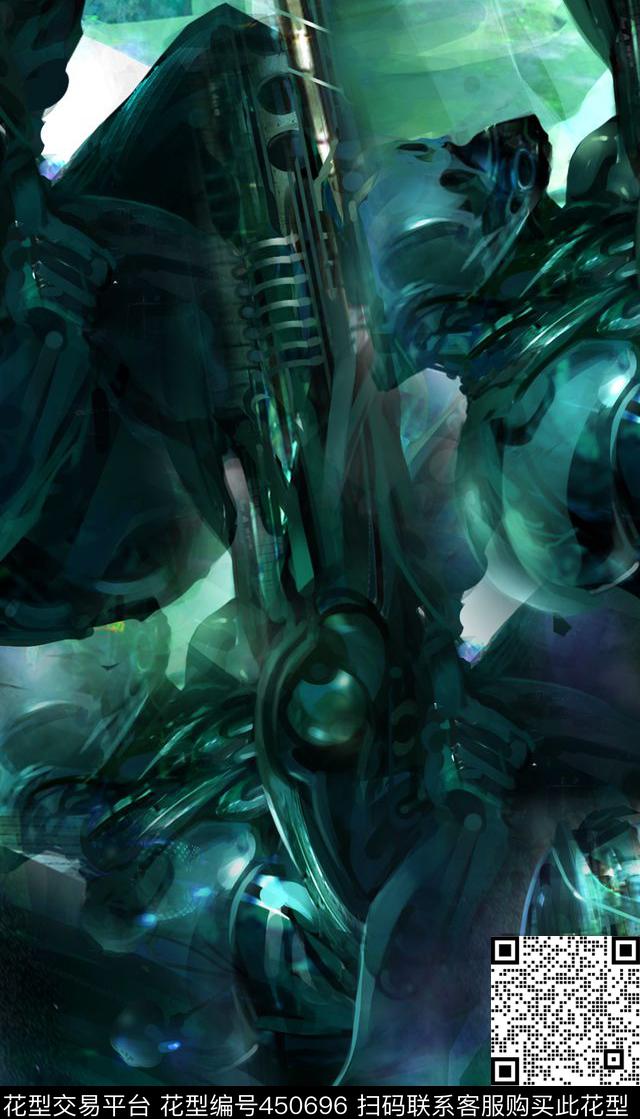 潮流抽象复古数码印花华亿平台下载（图片编号: 450696） - 瓦栏（Walan）