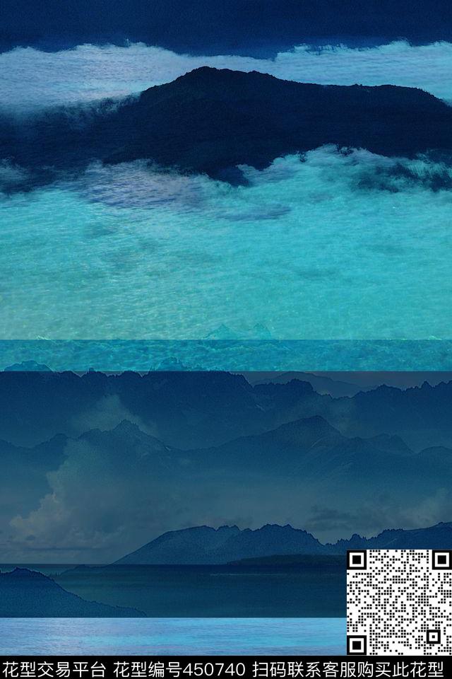 时尚流行风景优雅数码印花华亿平台下载（图片编号: 450740） - 瓦栏（Walan）