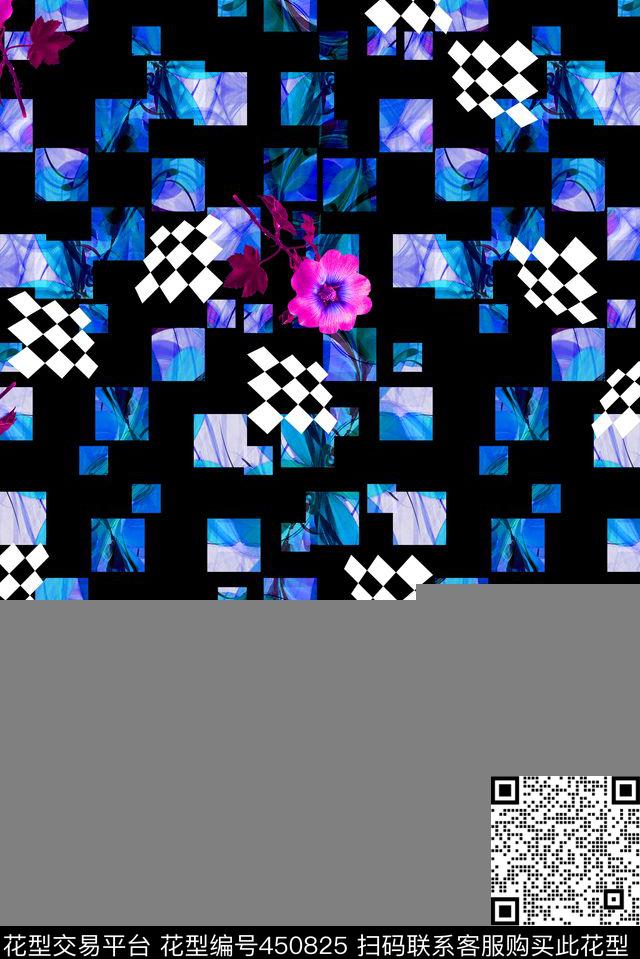 花卉深色神秘数码印花华亿平台下载（图片编号: 450825） - 瓦栏（Walan）