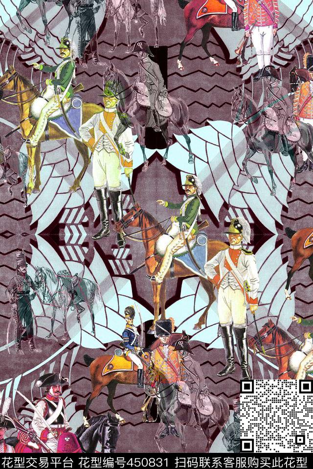 时尚波浪线英国皇家警察数码印花华亿平台下载（图片编号: 450831） - 瓦栏（Walan）