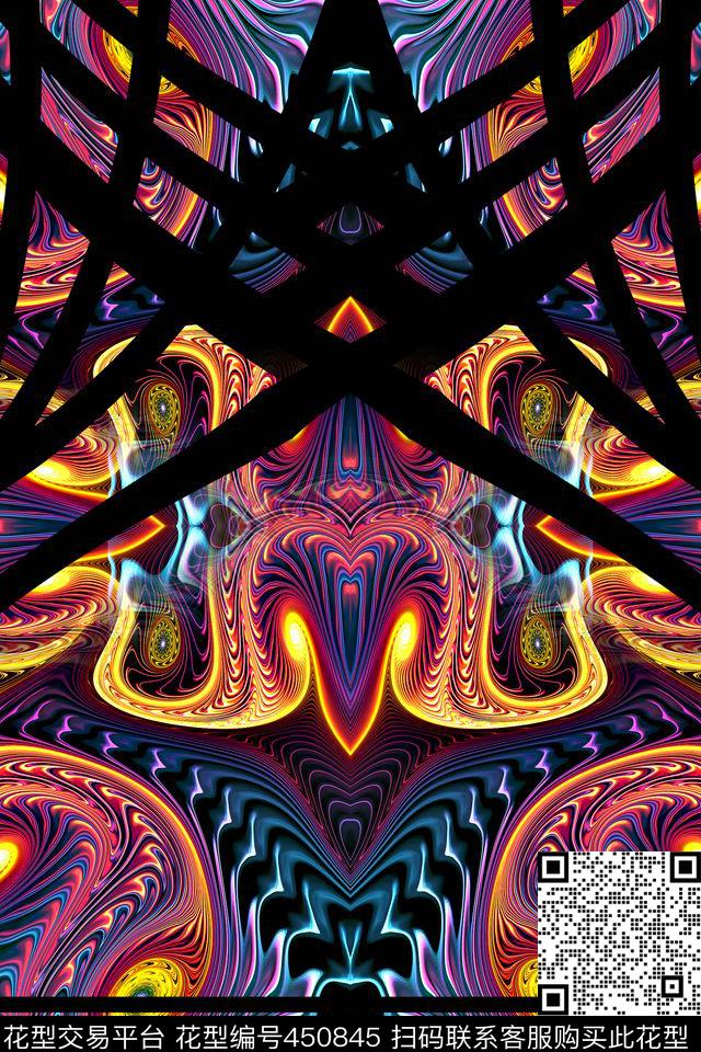 抽象炫彩系列数码印花华亿平台下载（图片编号: 450845） - 瓦栏（Walan）