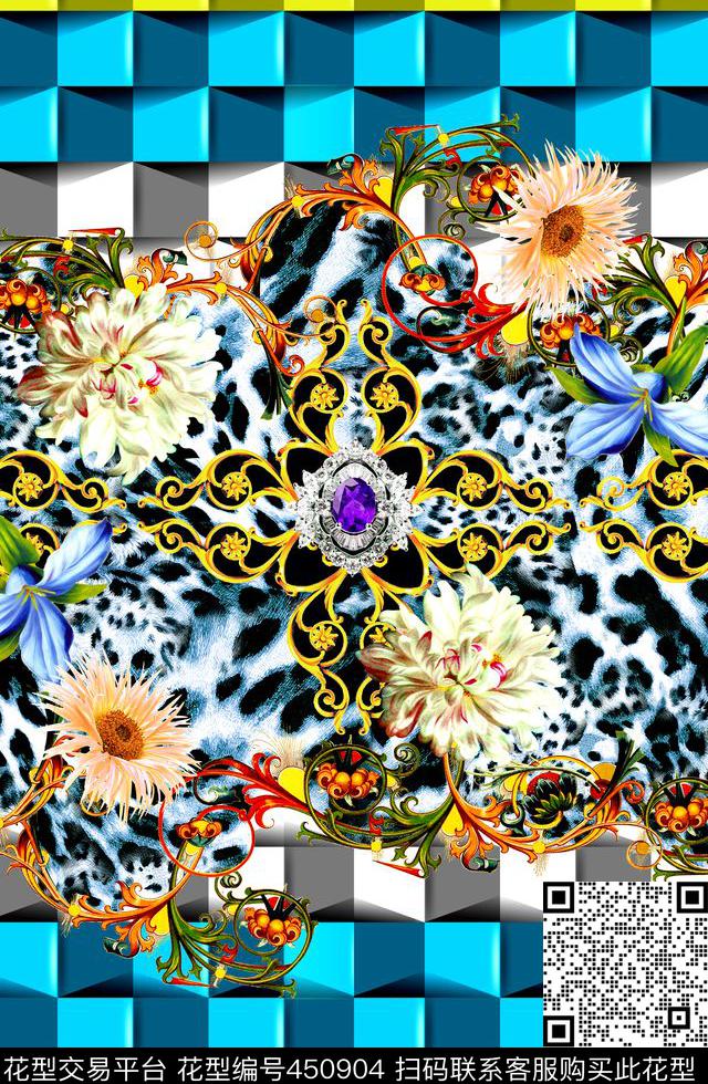 3D立体几何条纹数码印花华亿平台下载（图片编号: 450904） - 瓦栏（Walan）