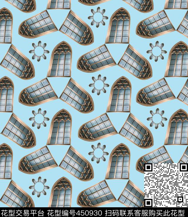 花卉几何前卫数码印花华亿平台下载（图片编号: 450930） - 瓦栏（Walan）