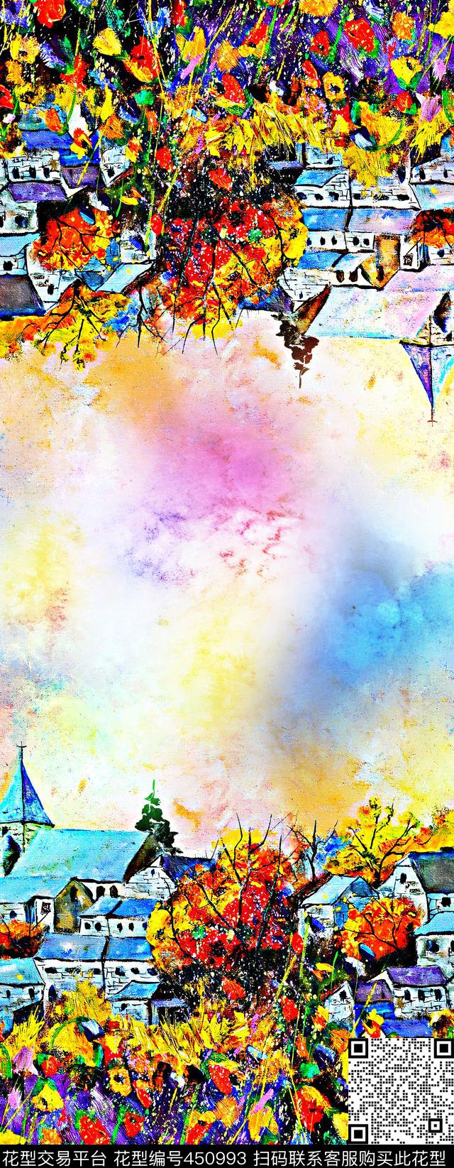 彩色长巾创意数码印花华亿平台下载（图片编号: 450993） - 瓦栏（Walan）