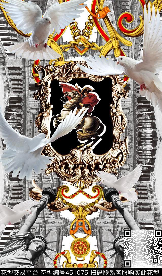 动物建筑金属花边数码印花华亿平台下载（图片编号: 451075） - 瓦栏（Walan）