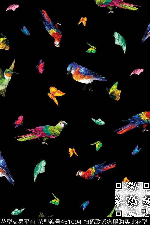 各种女装幻彩蝴蝶时尚潮流数码印花华亿平台下载（图片编号: 451094） - 瓦栏（Walan）