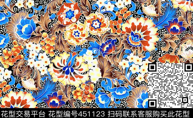 抽象宫廷几何传统印花华亿平台下载（图片编号: 451123） - 瓦栏（Walan）