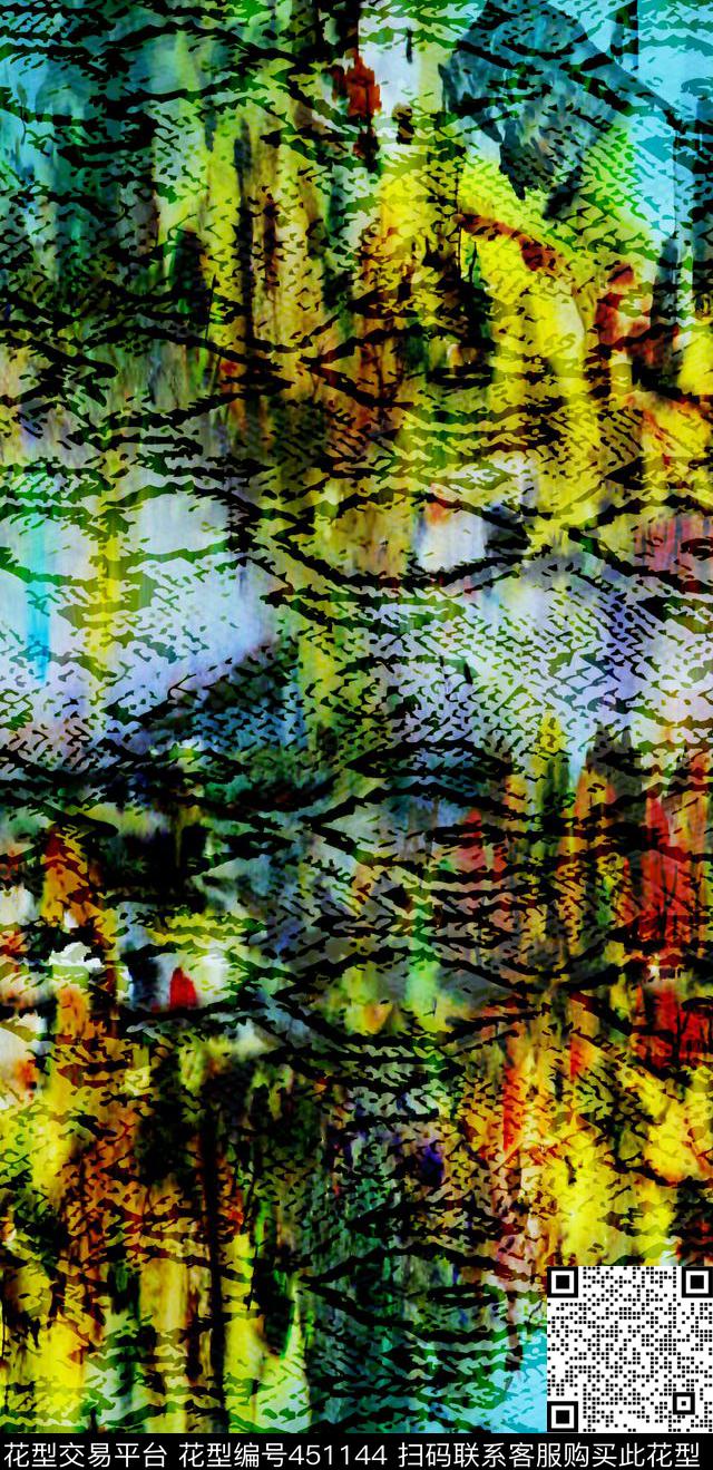 定位蛇纹水彩数码印花华亿平台下载（图片编号: 451144） - 瓦栏（Walan）