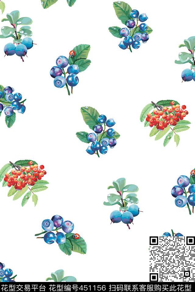 简单水果浆果数码印花华亿平台下载（图片编号: 451156） - 瓦栏（Walan）