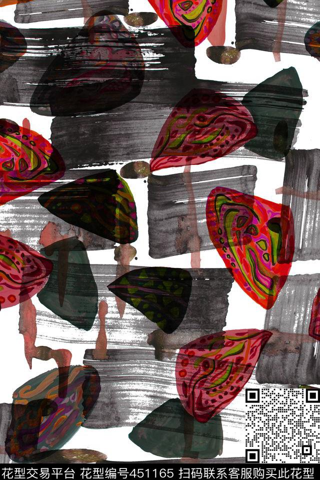 贝壳抽象大牌数码印花华亿平台下载（图片编号: 451165） - 瓦栏（Walan）