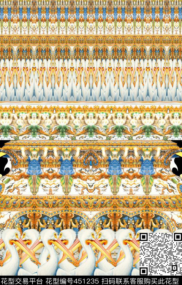 花抽象欧美数码印花华亿平台下载（图片编号: 451235） - 瓦栏（Walan）