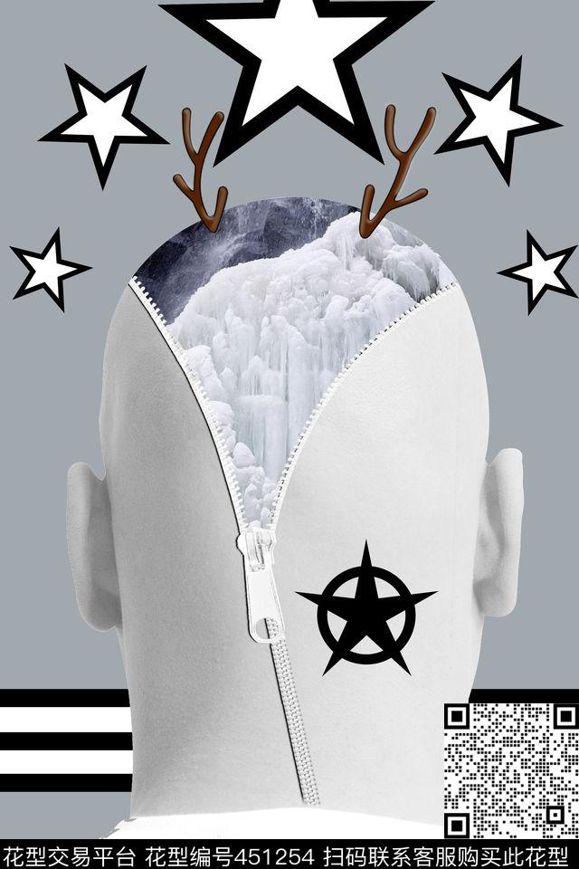 潮牌定位鹿角数码印花华亿平台下载（图片编号: 451254） - 瓦栏（Walan）