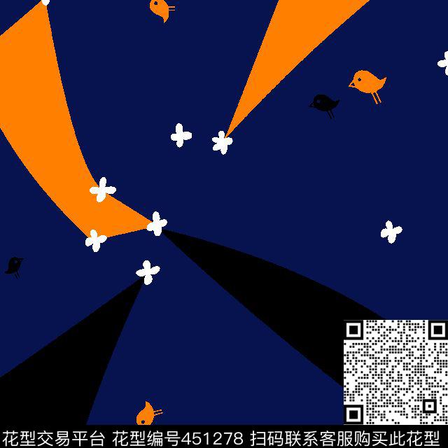 几何碎花男装华亿平台小鸟花传统印花华亿平台下载（图片编号: 451278） - 瓦栏（Walan）