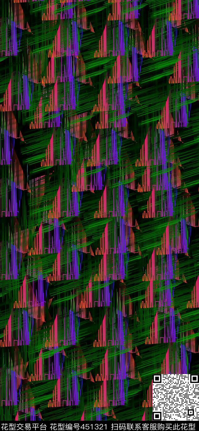 抽象对立几何数码印花华亿平台下载（图片编号: 451321） - 瓦栏（Walan）