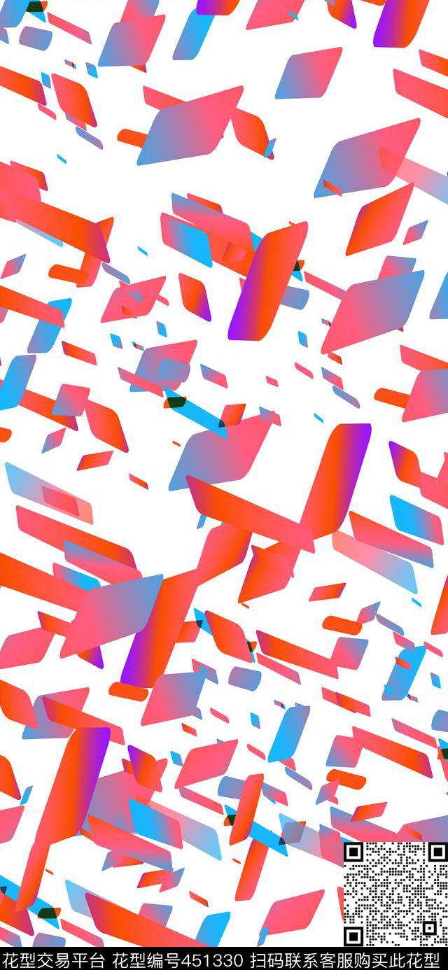 抽象方块几何数码印花华亿平台下载（图片编号: 451330） - 瓦栏（Walan）