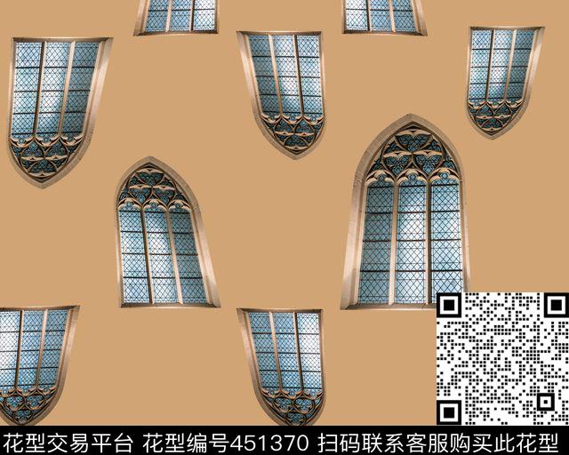 窗户花卉建筑数码印花华亿平台下载（图片编号: 451370） - 瓦栏（Walan）