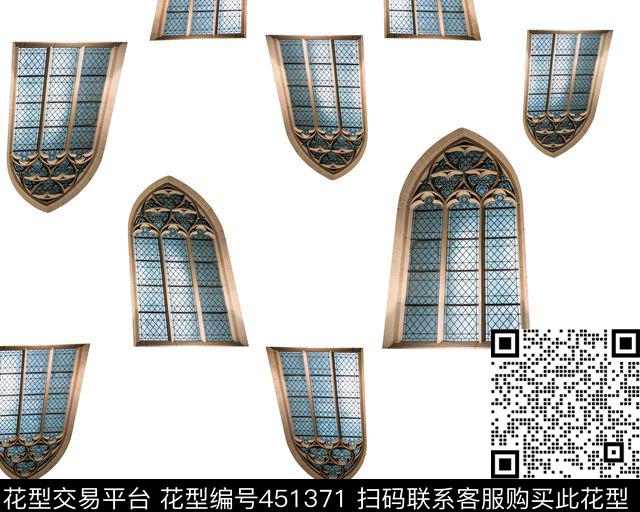 窗户花卉建筑数码印花华亿平台下载（图片编号: 451371） - 瓦栏（Walan）