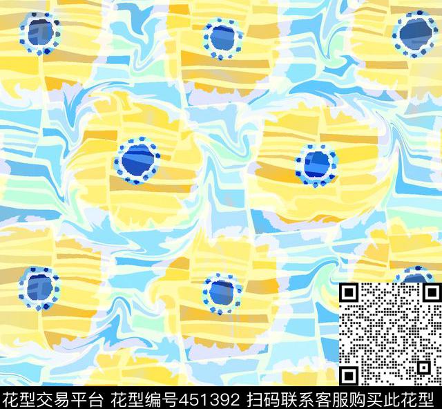 花卉几何时尚流行传统印花华亿平台下载（图片编号: 451392） - 瓦栏（Walan）