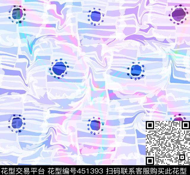 休闲花卉几何数码印花华亿平台下载（图片编号: 451393） - 瓦栏（Walan）