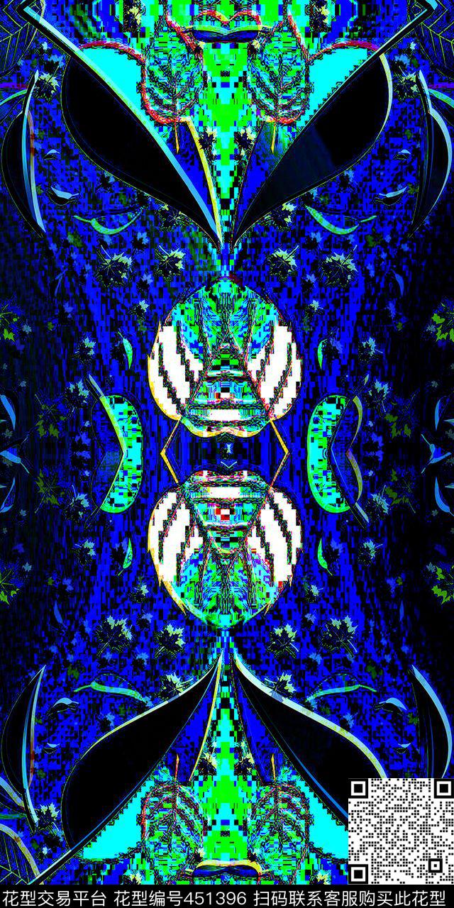 风景叶片服装数码印花华亿平台下载（图片编号: 451396） - 瓦栏（Walan）