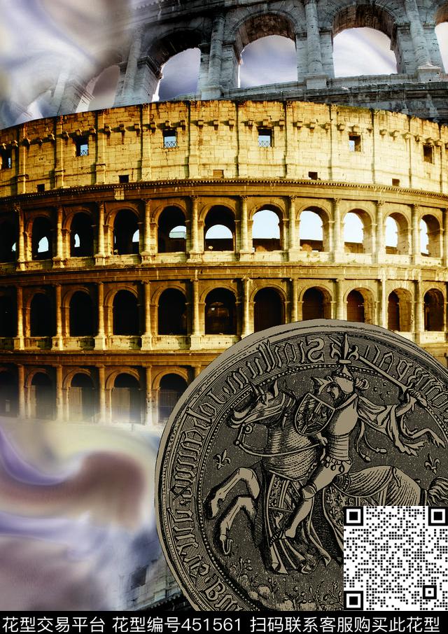 金币罗马斗兽场民族风组数码印花华亿平台下载（图片编号: 451561） - 瓦栏（Walan）