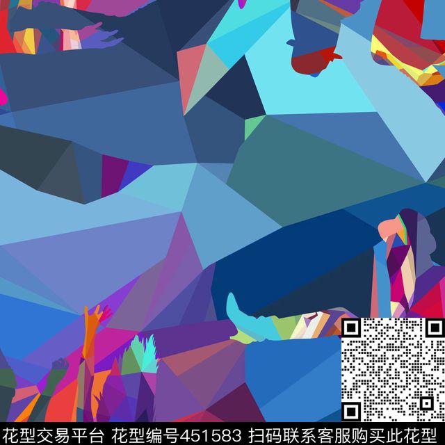 大牌手绘几何传统印花华亿平台下载（图片编号: 451583） - 瓦栏（Walan）