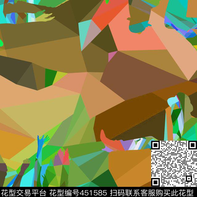 大牌手绘几何传统印花华亿平台下载（图片编号: 451585） - 瓦栏（Walan）