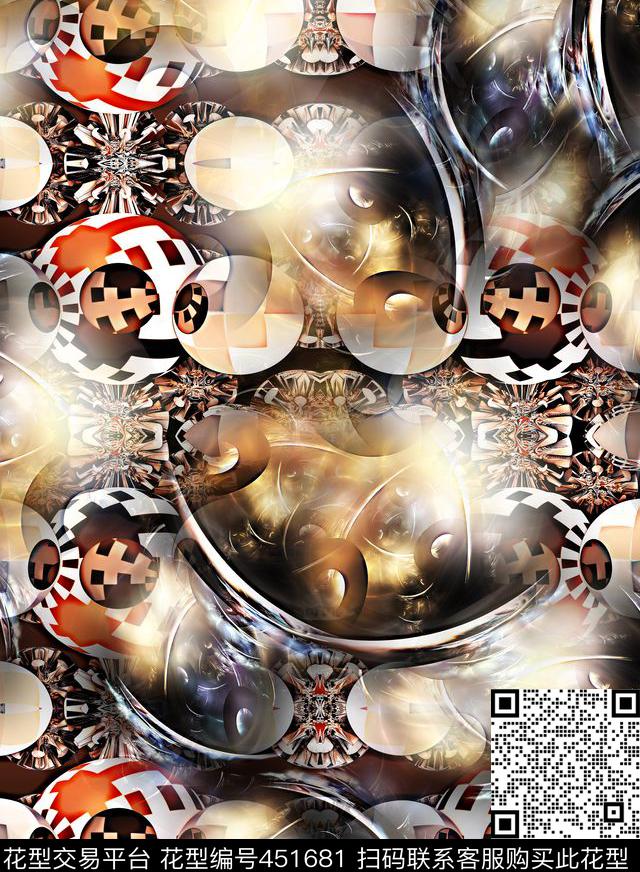 潮流3D圆形数码印花华亿平台下载（图片编号: 451681） - 瓦栏（Walan）