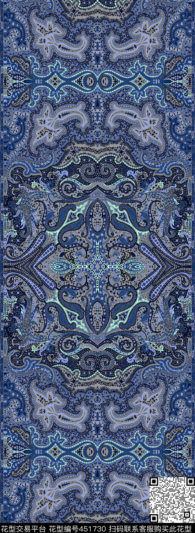 花卉几何民族风传统印花华亿平台下载（图片编号: 451730） - 瓦栏（Walan）