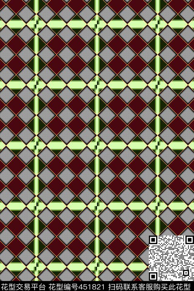 创意简约方格流行传统印花华亿平台下载（图片编号: 451821） - 瓦栏（Walan）