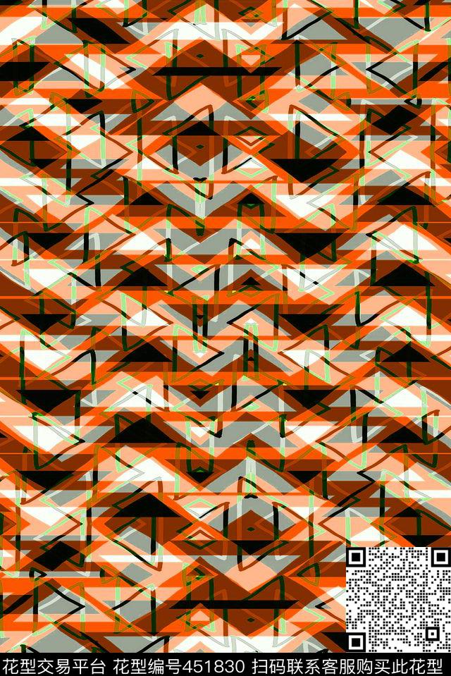 衬衣几何花纹男装数码印花华亿平台下载（图片编号: 451830） - 瓦栏（Walan）