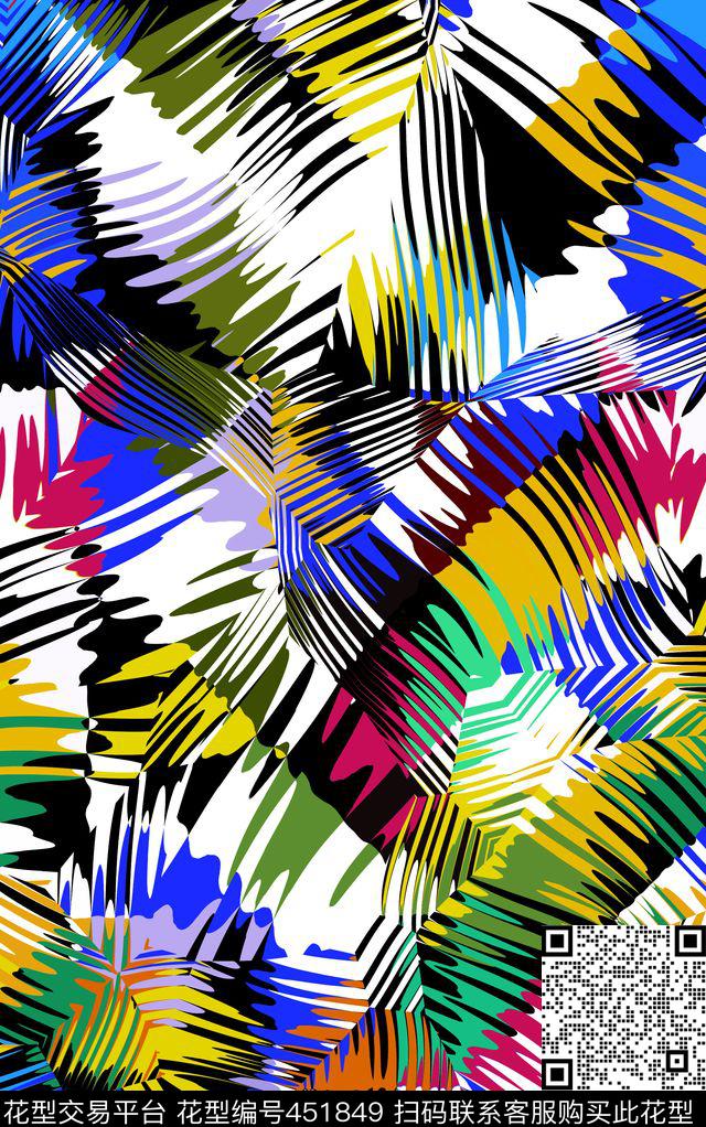抽象热带几何传统印花华亿平台下载（图片编号: 451849） - 瓦栏（Walan）