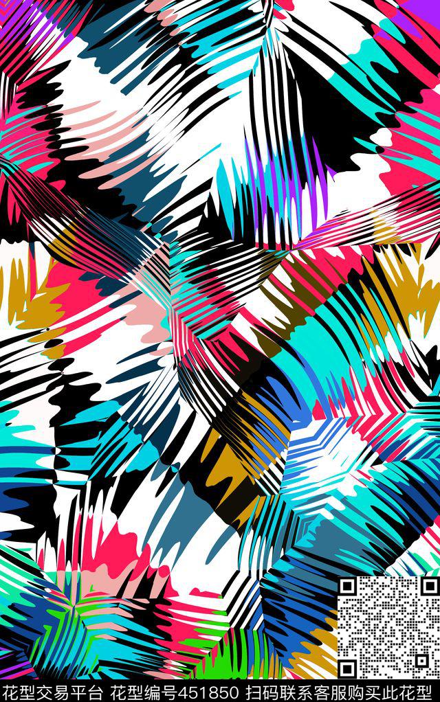 抽象热带几何传统印花华亿平台下载（图片编号: 451850） - 瓦栏（Walan）