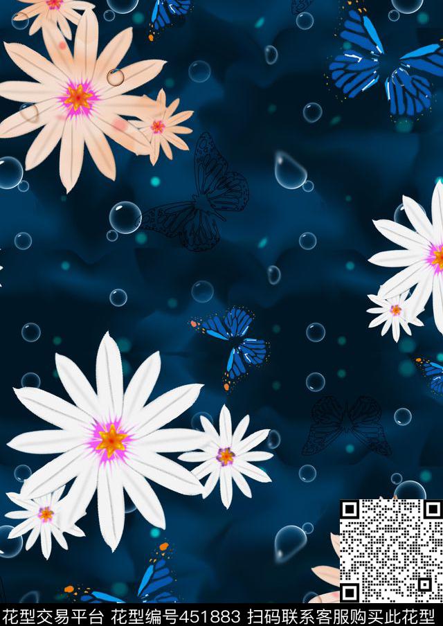 写实花卉数码印花华亿平台下载（图片编号: 451883） - 瓦栏（Walan）
