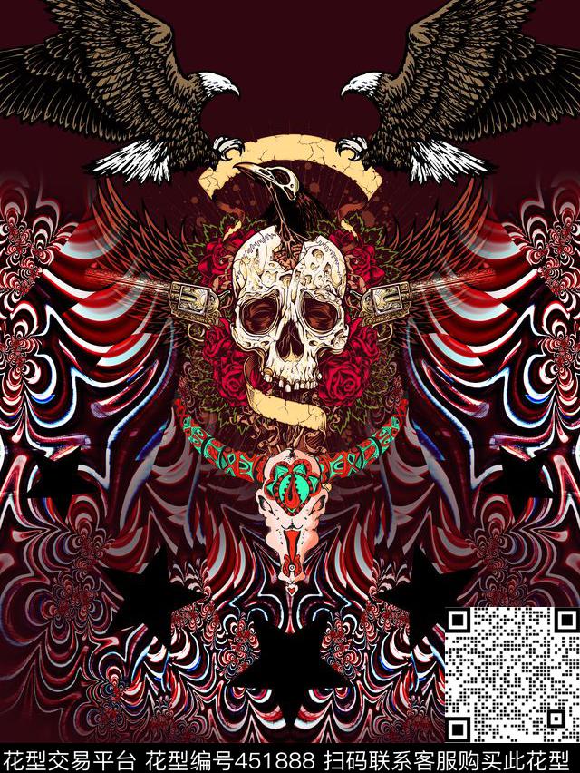 潮流抽象定位数码印花华亿平台下载（图片编号: 451888） - 瓦栏（Walan）