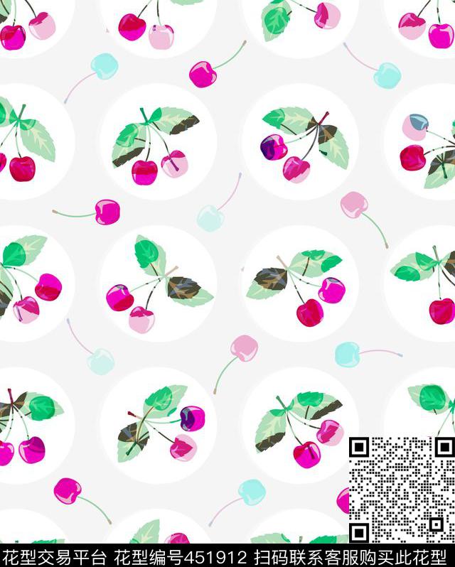 小清新樱桃别样传统印花华亿平台下载（图片编号: 451912） - 瓦栏（Walan）