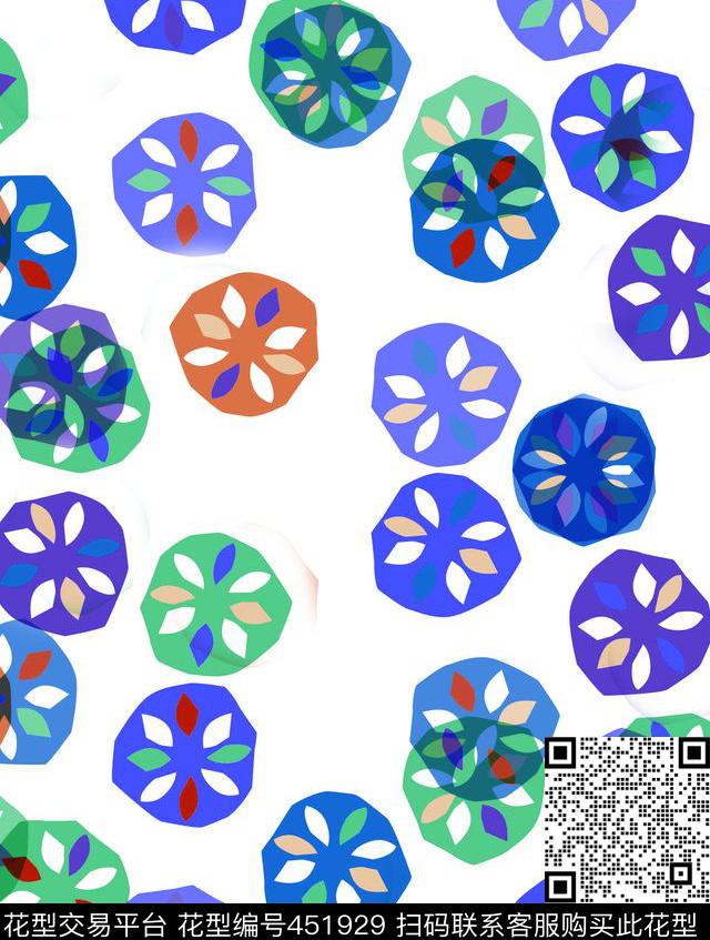 清新点点色块传统印花华亿平台下载（图片编号: 451929） - 瓦栏（Walan）