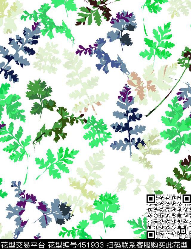 清新海藻叶子传统印花华亿平台下载（图片编号: 451933） - 瓦栏（Walan）