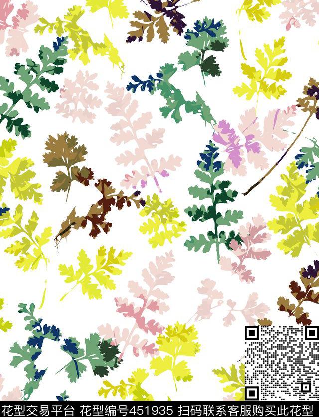 清新海藻叶子传统印花华亿平台下载（图片编号: 451935） - 瓦栏（Walan）