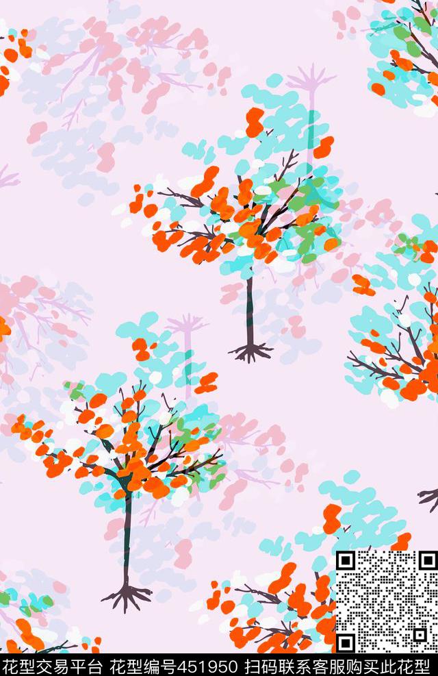 田园风樱花樱花树传统印花华亿平台下载（图片编号: 451950） - 瓦栏（Walan）