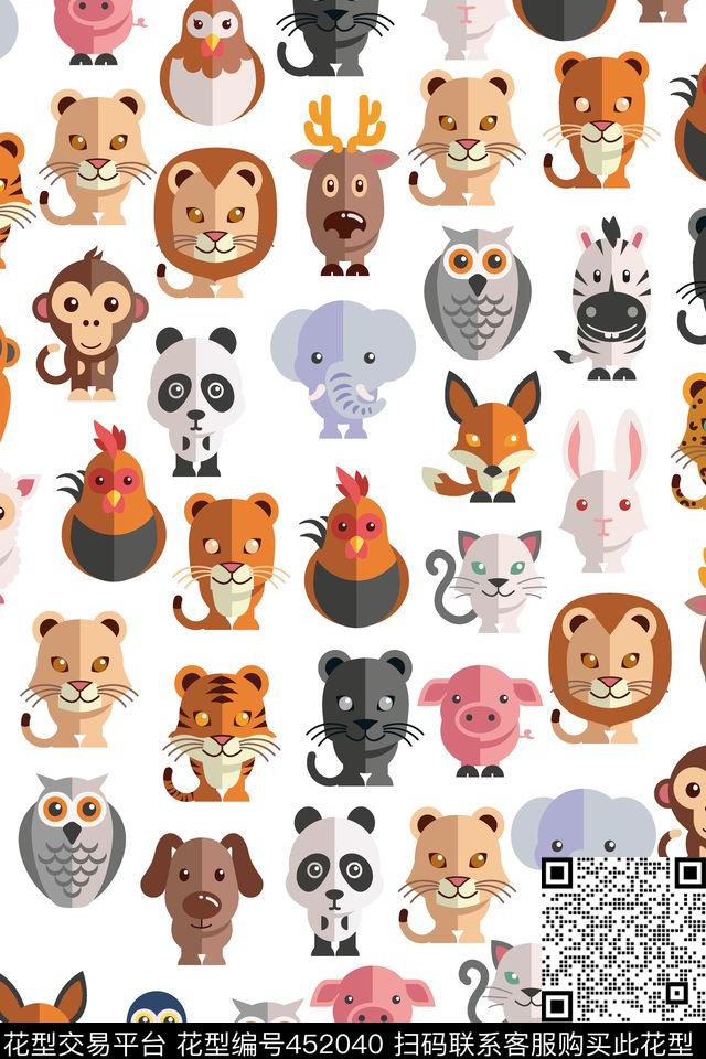 可爱动物i卡通传统印花华亿平台下载（图片编号: 452040） - 瓦栏（Walan）