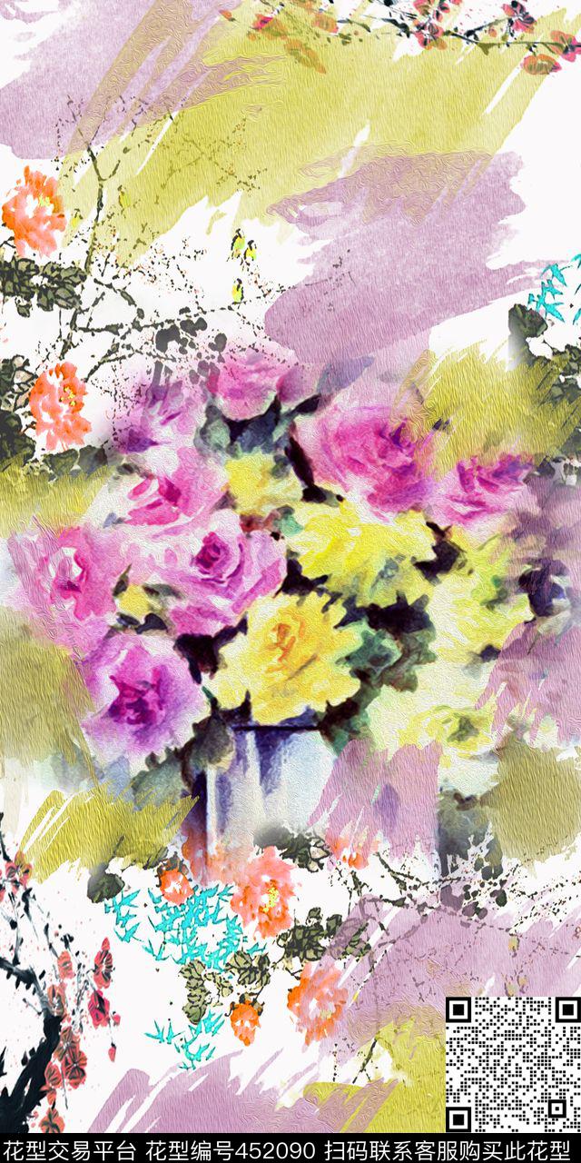 潮流古典时尚数码印花华亿平台下载（图片编号: 452090） - 瓦栏（Walan）