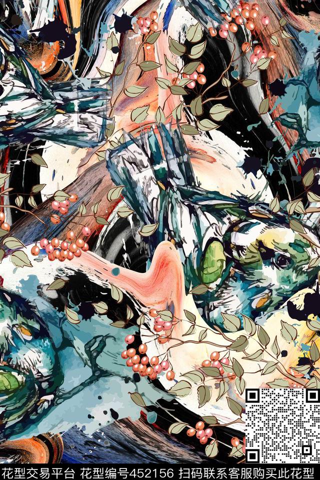潮牌肌理鸟数码印花华亿平台下载（图片编号: 452156） - 瓦栏（Walan）