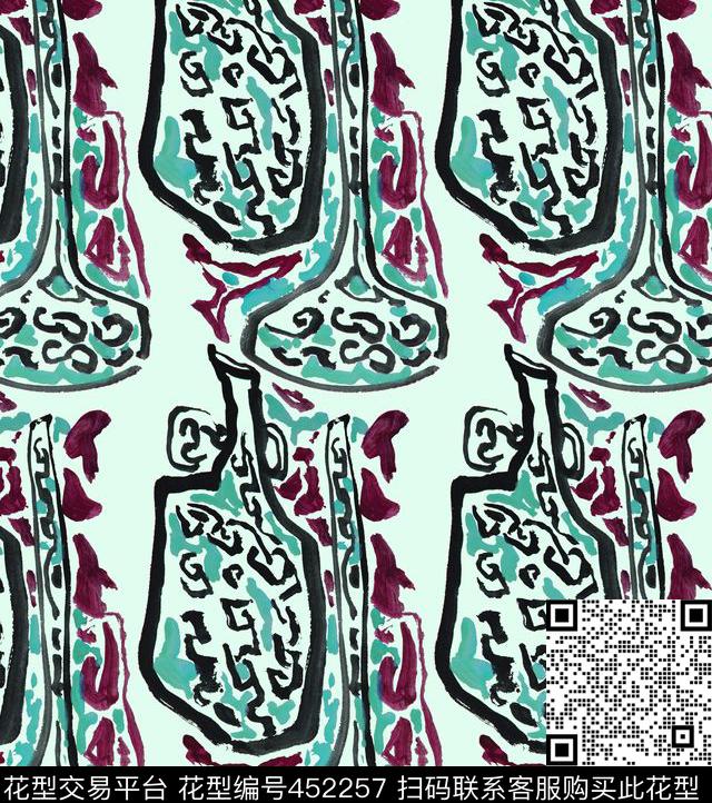 抽象复古民族风传统印花华亿平台下载（图片编号: 452257） - 瓦栏（Walan）