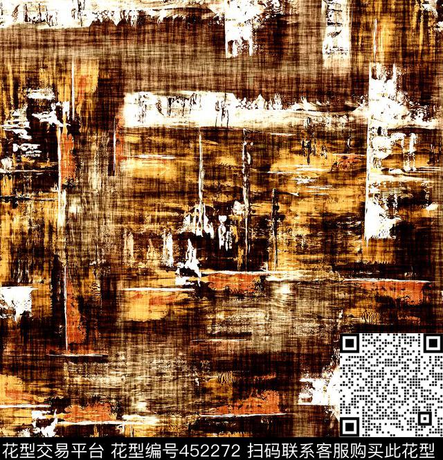 抽象油画服装数码印花华亿平台下载（图片编号: 452272） - 瓦栏（Walan）