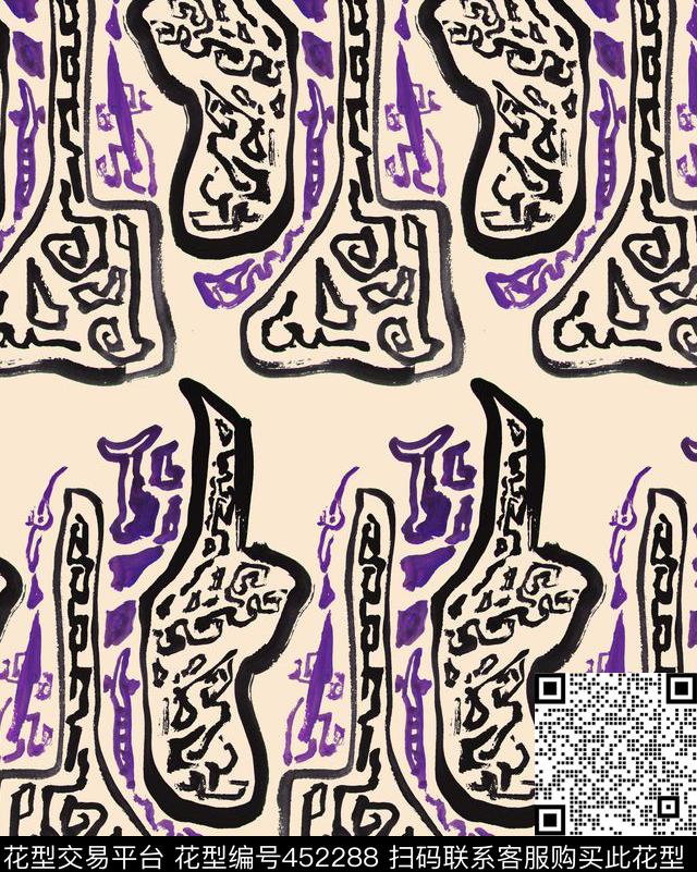 抽象大牌复古传统印花华亿平台下载（图片编号: 452288） - 瓦栏（Walan）