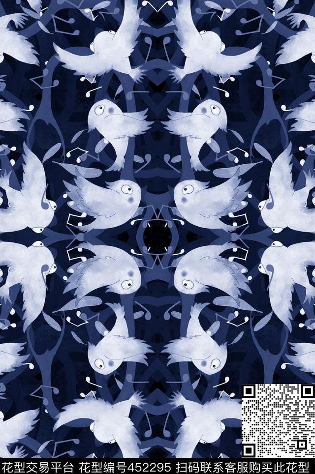 动物小鸟欢唱数码印花华亿平台下载（图片编号: 452295） - 瓦栏（Walan）