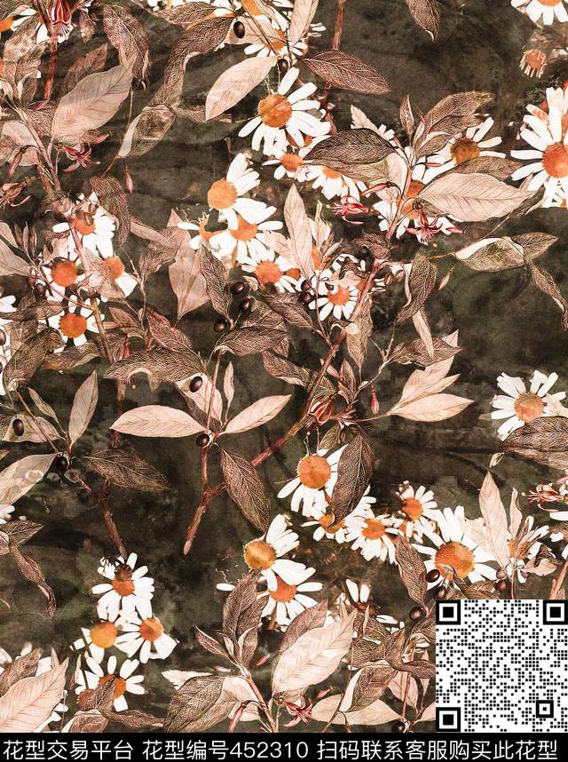 黄色咖色秋色数码印花华亿平台下载（图片编号: 452310） - 瓦栏（Walan）